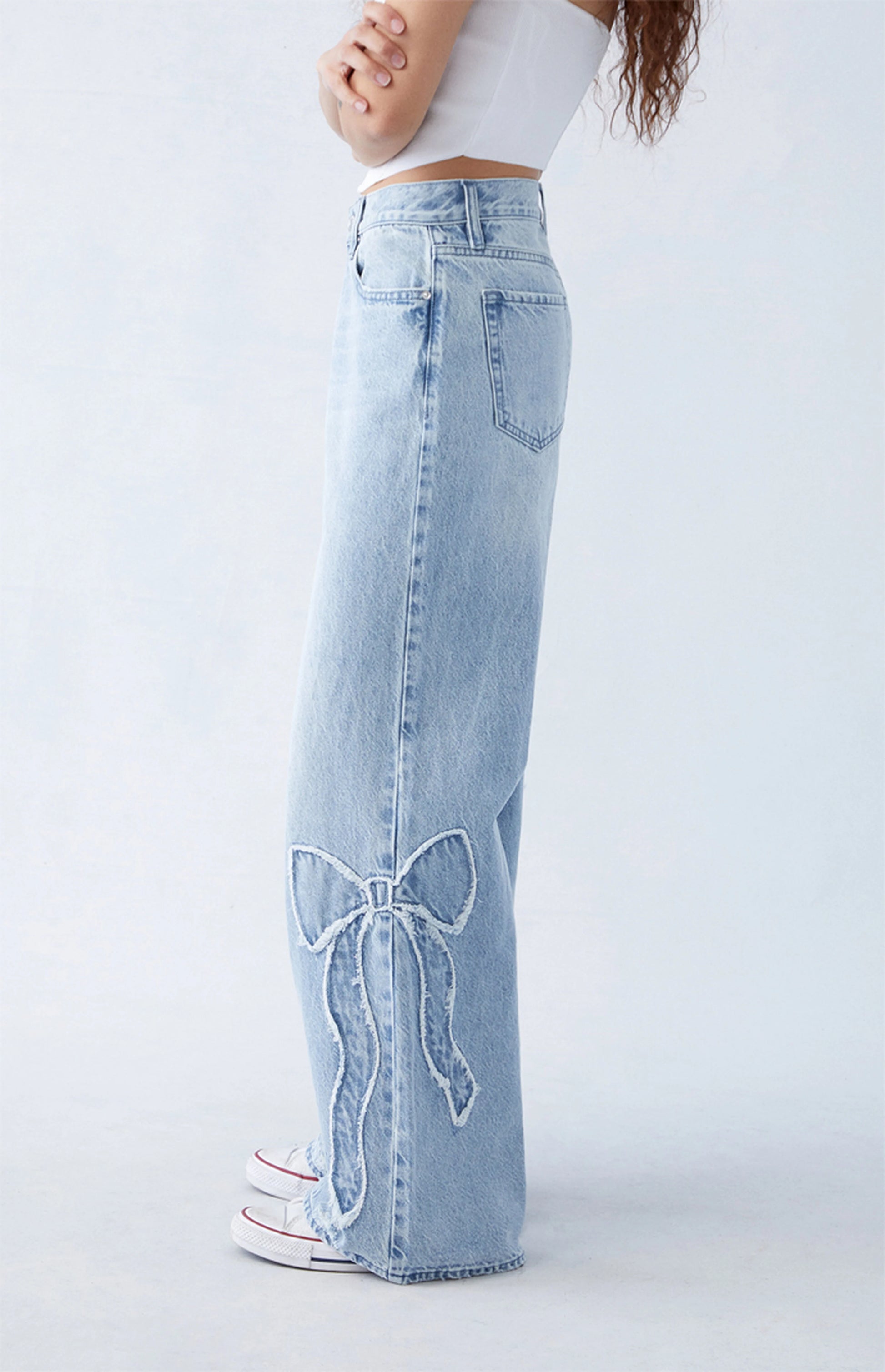 EMILY | LOW RISE BOW JEANS - Bandorial