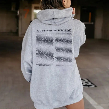 100 Reasons To Stay Alive Hoodie (Keep Going)